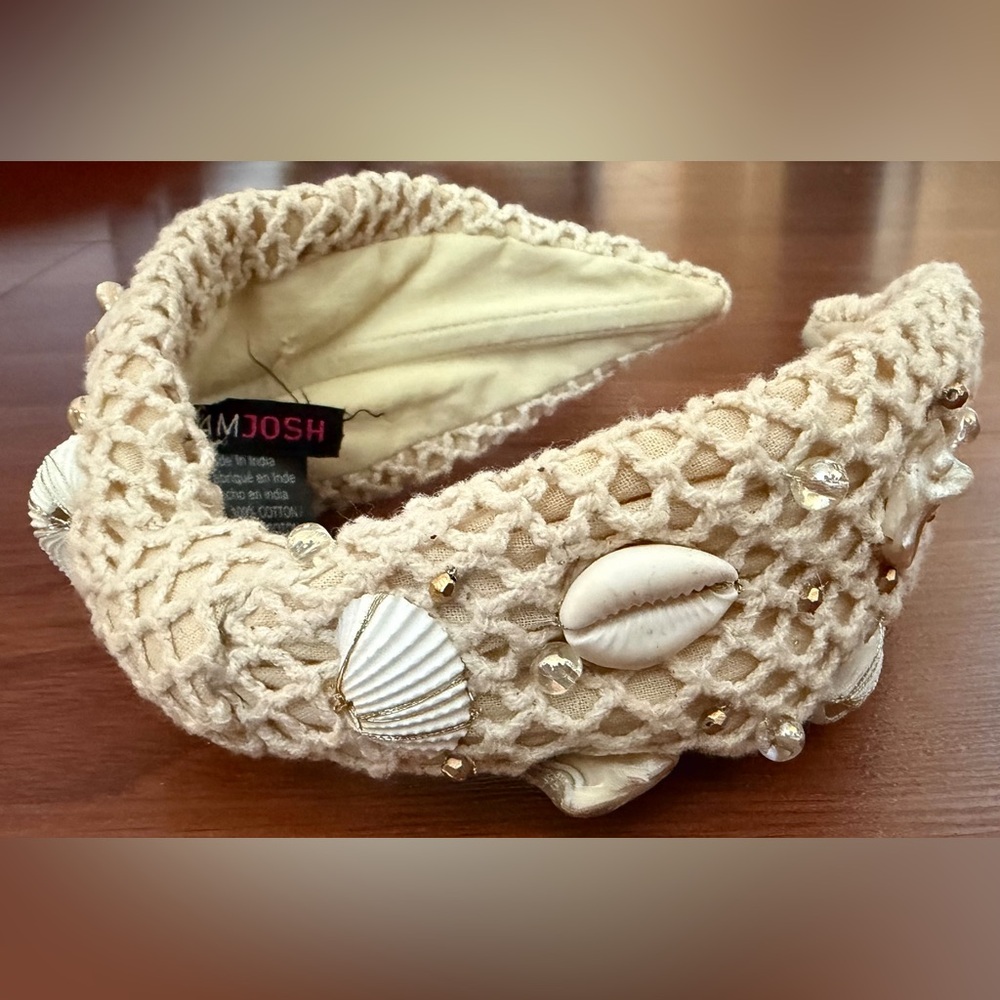 NamJosh Crochet Shell Embellished Headband